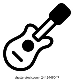 icono de guitarra acústica en estilo sólido