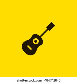 Acoustic guitar icon vector, clip art. Also useful as logo, web UI element, symbol, graphic image, silhouette and illustration. Compatible with ai, cdr, jpg, png, svg, pdf and eps formats. svg