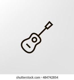 Acoustic guitar icon vector, clip art. Also useful as logo, web UI element, symbol, graphic image, silhouette and illustration. Compatible with ai, cdr, jpg, png, svg, pdf and eps formats. svg