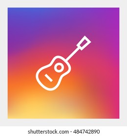 Acoustic guitar icon vector, clip art. Also useful as logo, web UI element, symbol, graphic image, silhouette and illustration.