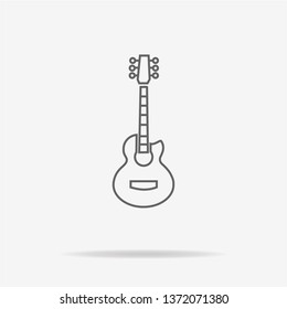 Acoustic guitar icon. Vector concept illustration for design.