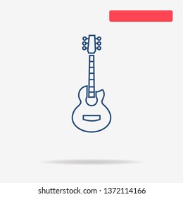Acoustic guitar icon. Vector concept illustration for design.