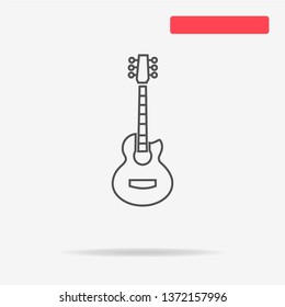 Acoustic guitar icon. Vector concept illustration for design.