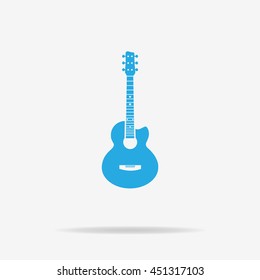 Acoustic guitar icon. Vector concept illustration for design.