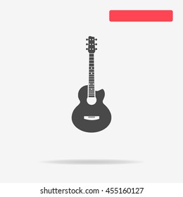 Acoustic guitar icon. Vector concept illustration for design.