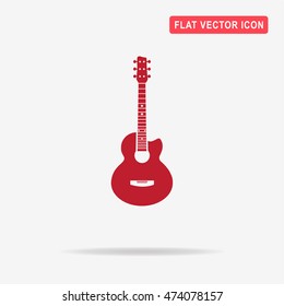 Acoustic guitar icon. Vector concept illustration for design.