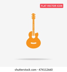 Acoustic guitar icon. Vector concept illustration for design.