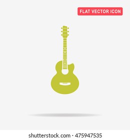 Acoustic guitar icon. Vector concept illustration for design.