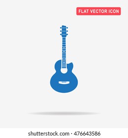Acoustic guitar icon. Vector concept illustration for design.