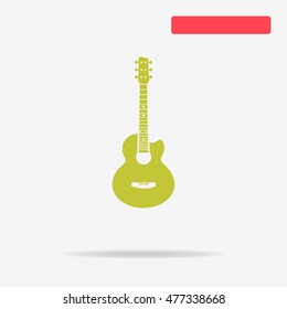 Acoustic guitar icon. Vector concept illustration for design.