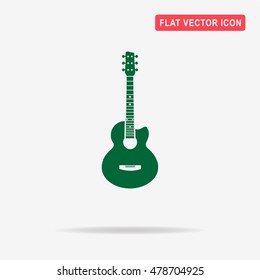 Acoustic guitar icon. Vector concept illustration for design.
