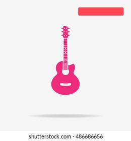 Acoustic guitar icon. Vector concept illustration for design.