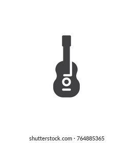 Acoustic guitar icon vector, filled flat sign, solid pictogram isolated on white. Stringed musical instrument symbol, logo illustration