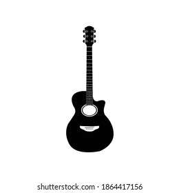 Acoustic guitar icon and vector graphics