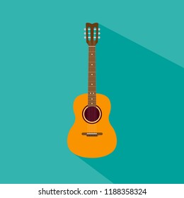 Acoustic guitar icon. Vector illustration.