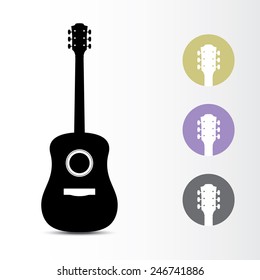 acoustic guitar icon. Vector illustration