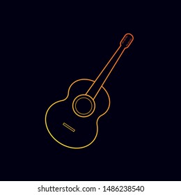 Acoustic guitar icon, web element design