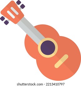 acoustic guitar illustration in minimal style isolated on background