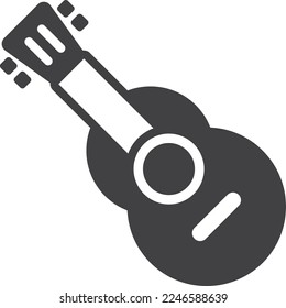 acoustic guitar illustration in minimal style isolated on background