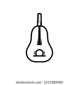 Acoustic guitar instrument icon for design inspiration