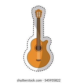 acoustic guitar instrument icon vector illustration design