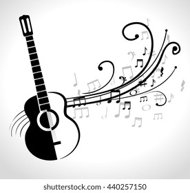 acoustic guitar isolated icon design, vector illustration  graphic 