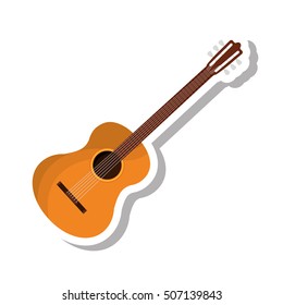 acoustic guitar isolated icon vector illustration design
