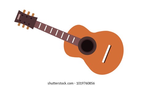 Acoustic guitar isolated vector illustration