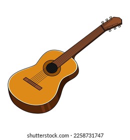 acoustic guitar isolated vector illustration