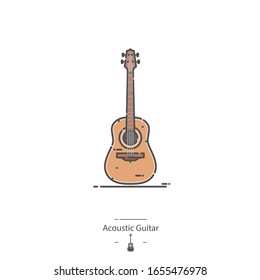 Acoustic Guitar - Line color icon