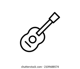 Acoustic guitar line icon. linear style sign for mobile concept and web design. Guitar musical instrument outline vector icon. Symbol, logo illustration. Pixel perfect vector graphics.