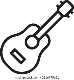 Acoustic guitar line icon. linear style sign for mobile concept and web design. Guitar musical instrument outline vector icon. Symbol, logo illustration. 