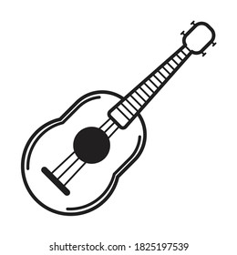 Acoustic guitar line icon. linier style sign for mobile concept and web design. Guitar musical instrument outline vector icon