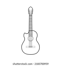 Acoustic Guitar Lineart Vector Guitar Packaging Stock Vector (Royalty ...