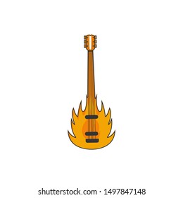 Acoustic Guitar Logo Design Images Stock Vectors