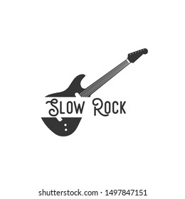 Acoustic Guitar Logo Design Images Stock Vectors