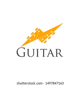 Acoustic Guitar Logo Design Images Stock Vectors