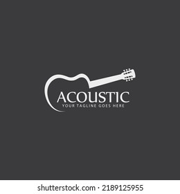 acoustic guitar logo for live music vector icon illustration design