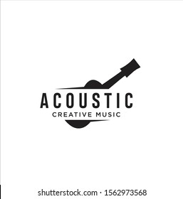 Acoustic Guitar Logo . Guitar logo on white background . Music Logo