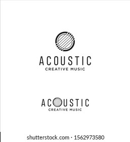 Acoustic Guitar Logo . Guitar Logo On White Background . Music Logo