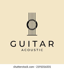 acoustic guitar logo vector template design