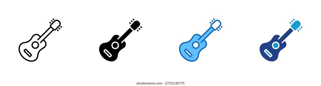 Akustische Gitarre Multiple Style Icon Design Vektor - Akustische Gitarre Symbol für Musik Leistung, Kreativität und künstlerischen Ausdruck
