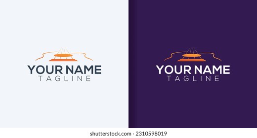 Acoustic guitar music minimalist logo design