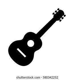 Acoustic guitar musical instrument flat vector icon for music apps and websites