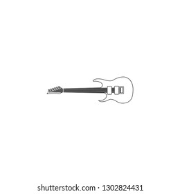 Acoustic Guitar musical instrument. simple flat vector icon illustration. outline line symbol - editable stroke