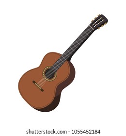 Acoustic guitar. Musical instrument. Vector illustration