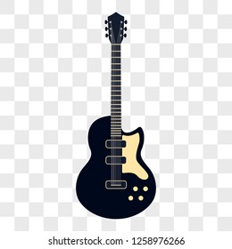 acoustic guitar musical instruments isolated on transparent background. vector illustration