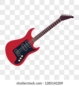 acoustic guitar musical instruments isolated on transparent background. vector illustration