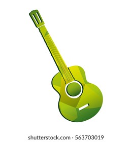 acoustic guitar with musical notes