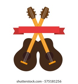 acoustic guitar with musical notes
